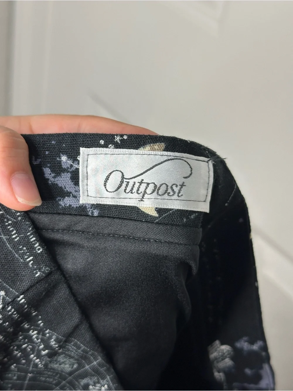 Vintage Outpost Black Space Astrology Novelty Print Skirt Chore Pockets Science